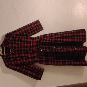 Henry Rosenfeld Vtg Mint 50's Red Plaid Wool Button Down Dress Bust 38 Waist 28
